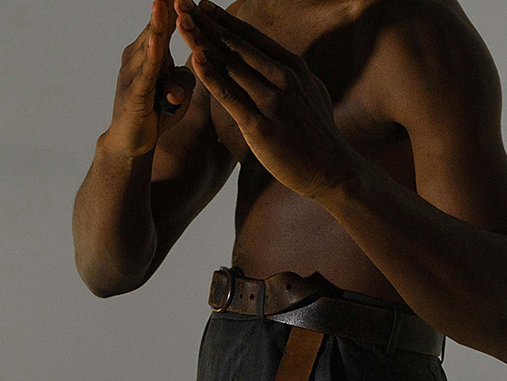 Asuquomo Wide Awake campaign — large format poster with shadow and repetition