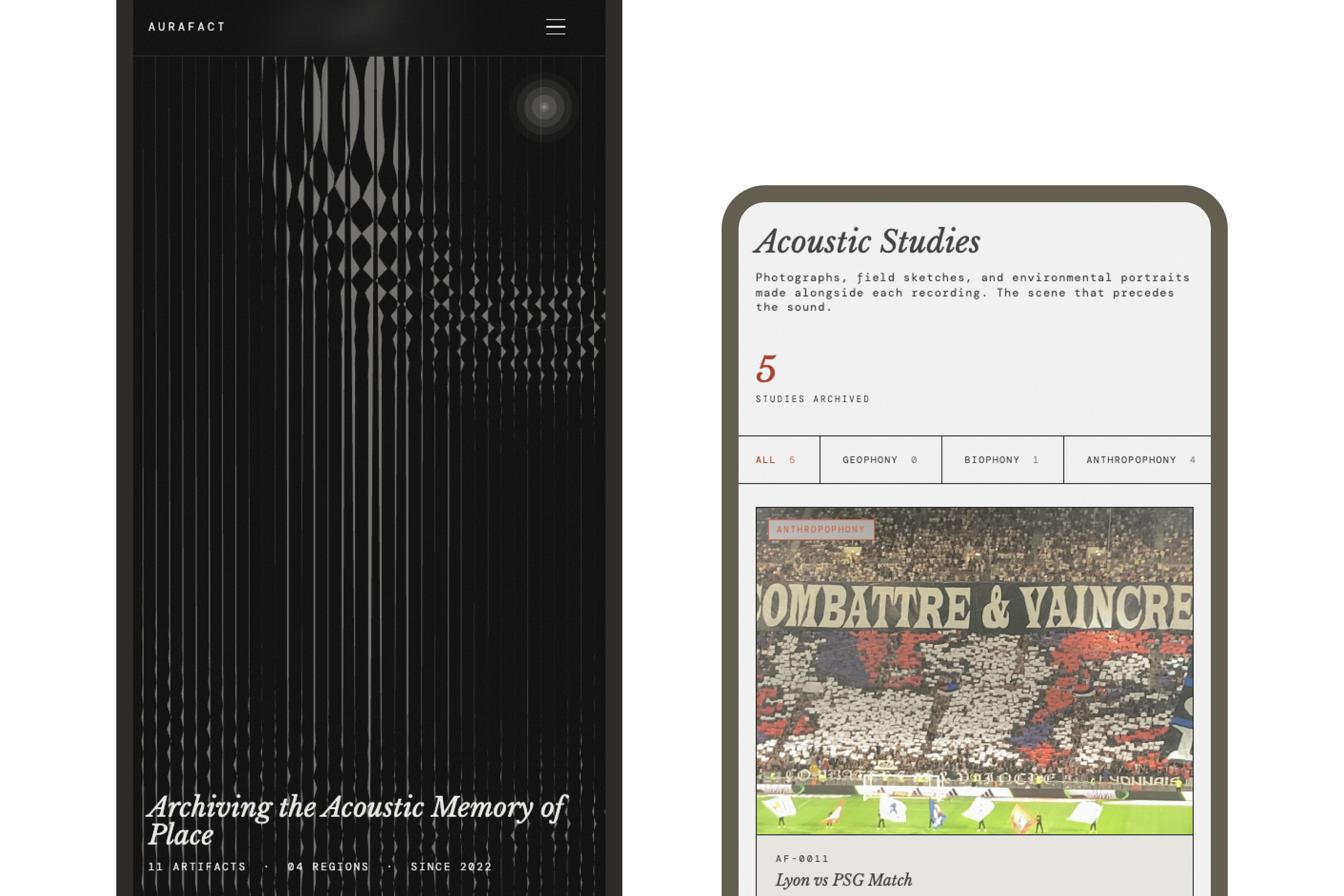 Aurafact — spatial archive for environmental audio