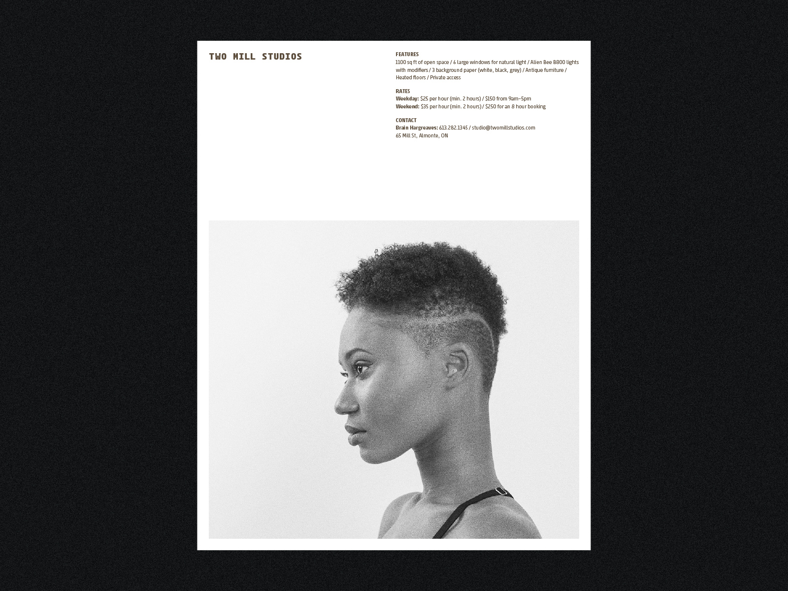 Photography studio advertisement