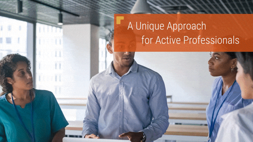 Executive MHA — brand-aligned slide transition animations